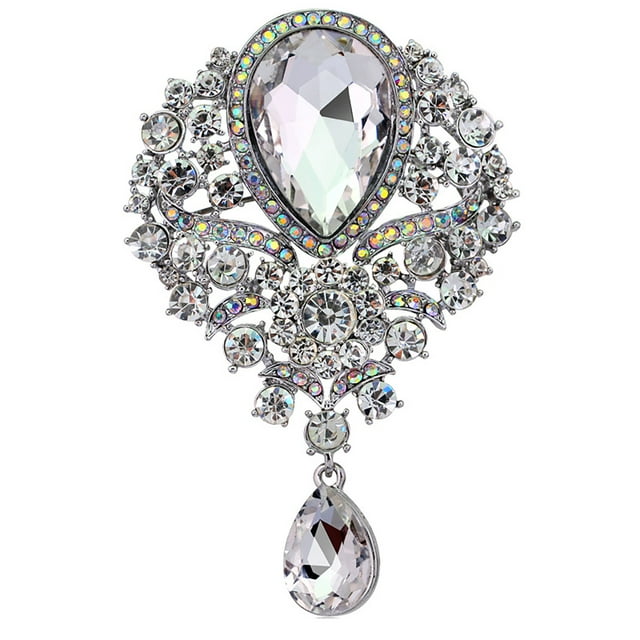 Broche de gota de agua de diamante de moda de joyería de banquete de lujo europeo y americano Wmkox8yii fajkfhkj4544
