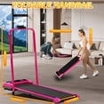 thumbnail image 3 of Yagud Walking Pad Treadmill with Handle Bar & 5% Incline, Foldable Portable Treadmill for Running, Small Under Desk Treadmill for Home, Pink Walking Pad, 3 of 9