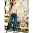 thumbnail image 3 of Eytino Tops for Women Dressy Casual Spring Summer Business Office Short Sleeve T Shirts Textured Cute Work Shirt, 3 of 11