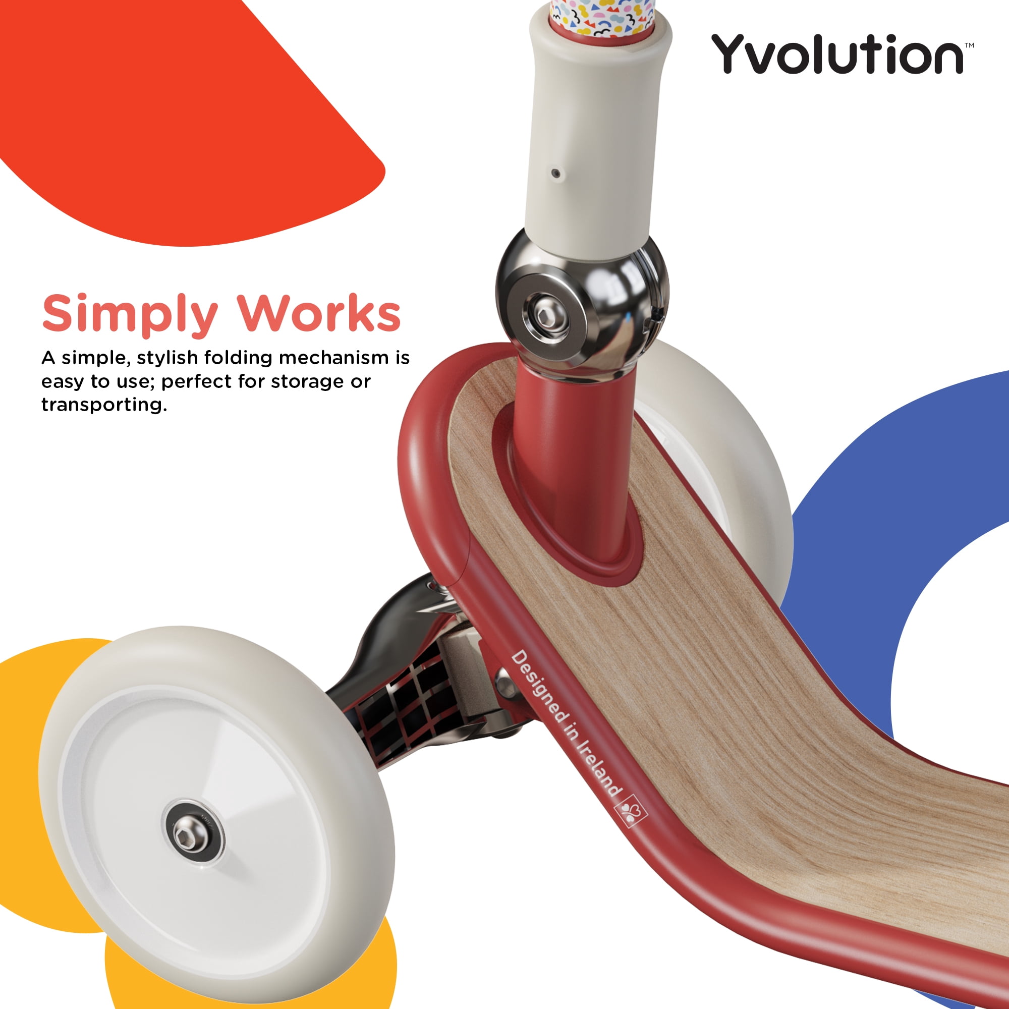 Yvolution Classic Glider Kids 3 Wheels Scooter, Adjustable, Unisex, Red