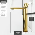 thumbnail image 6 of VIGO Gotham Single Handle Single-Hole Bathroom Vessel Faucet in Matte Brushed Gold, 6 of 11
