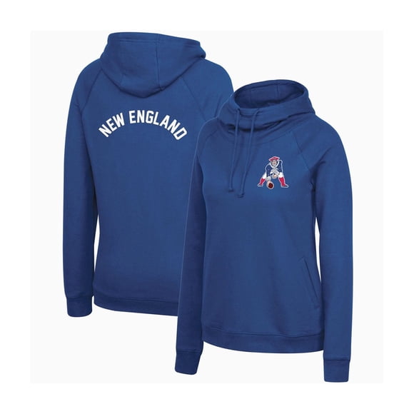 Mitchell & Ness - Sudadera con capucha para mujer con cuello embudo de la NFL, azul, pequeña