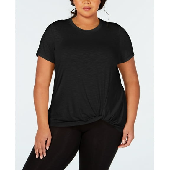 Ideology Womens Plus Size Knot Front T-Shirt Size 2X
