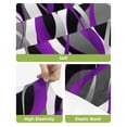thumbnail image 4 of Purple Stripe Bar Stool Covers Set of 2, Black Grey White Gradient Striped Geometric Stretch Bar Chair Covers with Backs, Removable Pub Counter Height Chair Cover for Kitchen Dining Room Cafe, 4 of 7
