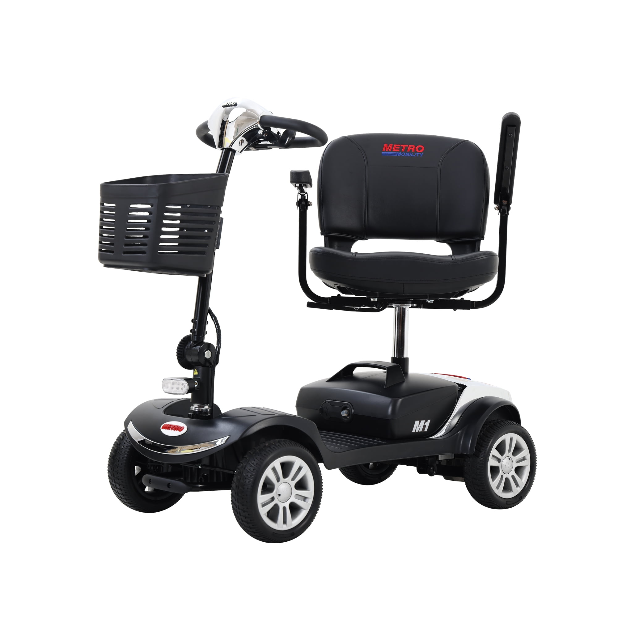 SEGMART Outdoor Mobility Scooters for Senior, 4 Wheel Mobility Scooter with Front & Rear LED Light, Motorized Electric Medical Carts for Adults, 10 Miles, 265lbs, Chrome, SS1796