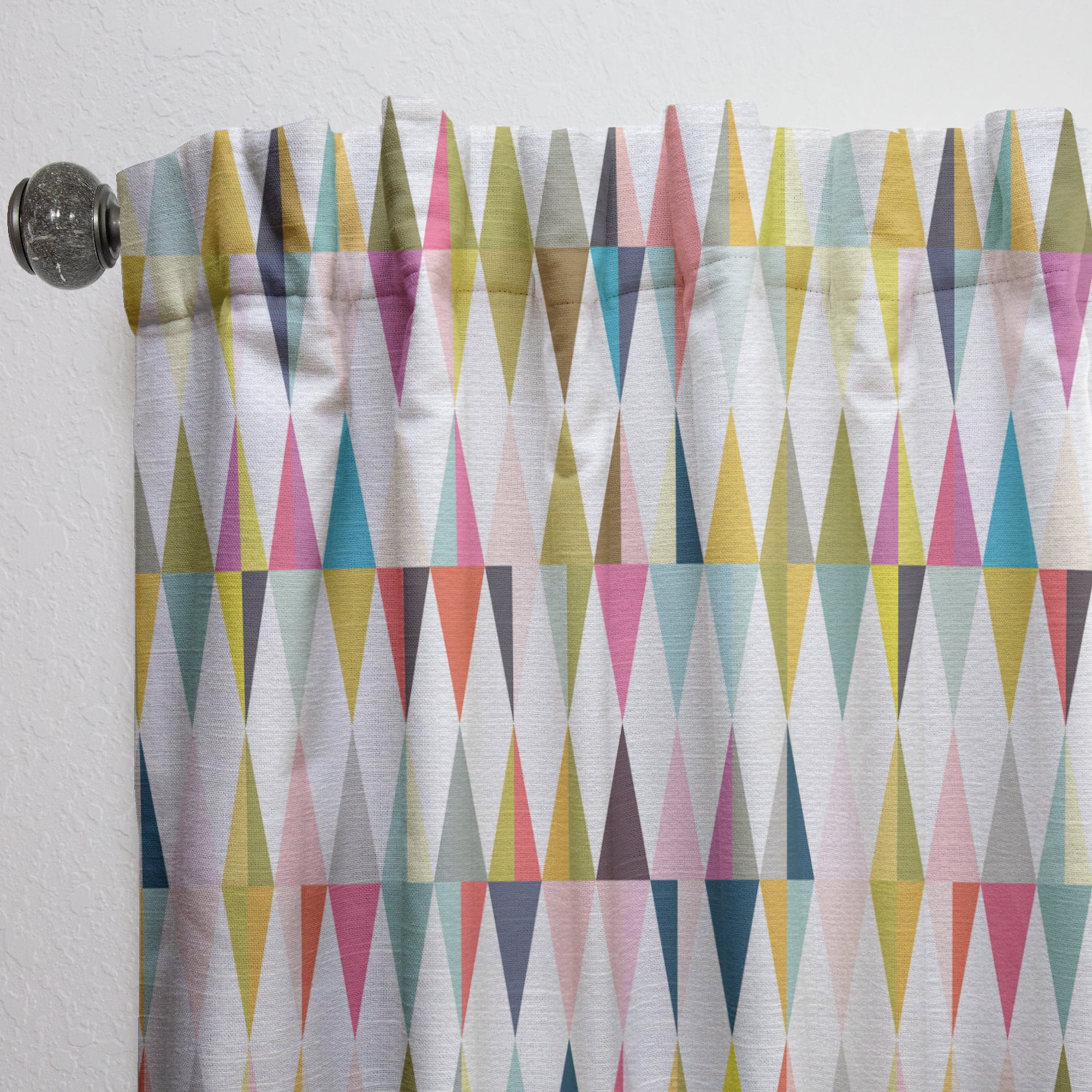 Designart 'Diamond Retro Pattern XI' Mid-Century Modern Curtain Panel