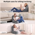 thumbnail image 6 of Reading Pillow for Sitting in Bed Adult, Back Pillow for Bed Sitting up, Backrest Cushion for Reclining/Reading/Gaming/Resting/Watching TV, Bedrest, Couch or Floor, Medium 19"(Grey), 6 of 8