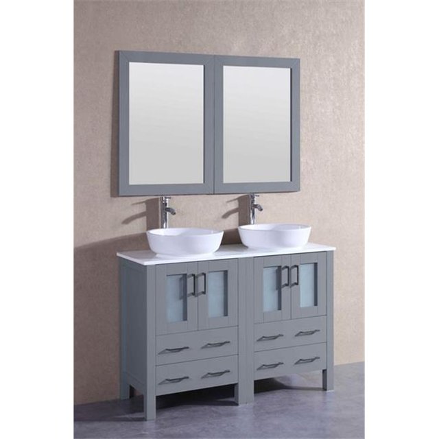 Mercury Import Group AGR224BWLPS 48 in. Bosconi Double Vanity Set - Gray