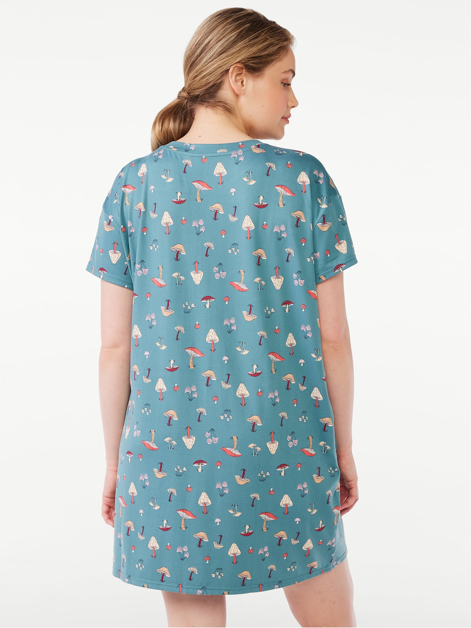 Joyspun Women's Print Sleepshirt with Pockets, Sizes S/M to 2X/3X