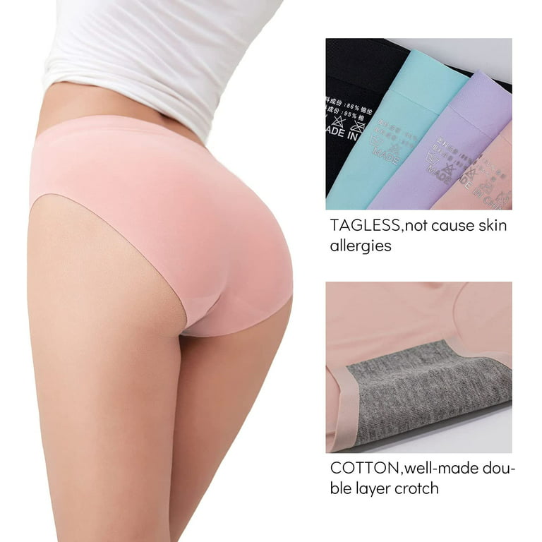 Buy FallSweet No Show Underwear for Women Seamless High Cut Briefs  Mid-waist Soft No Panty Lines,Pack of 5 online