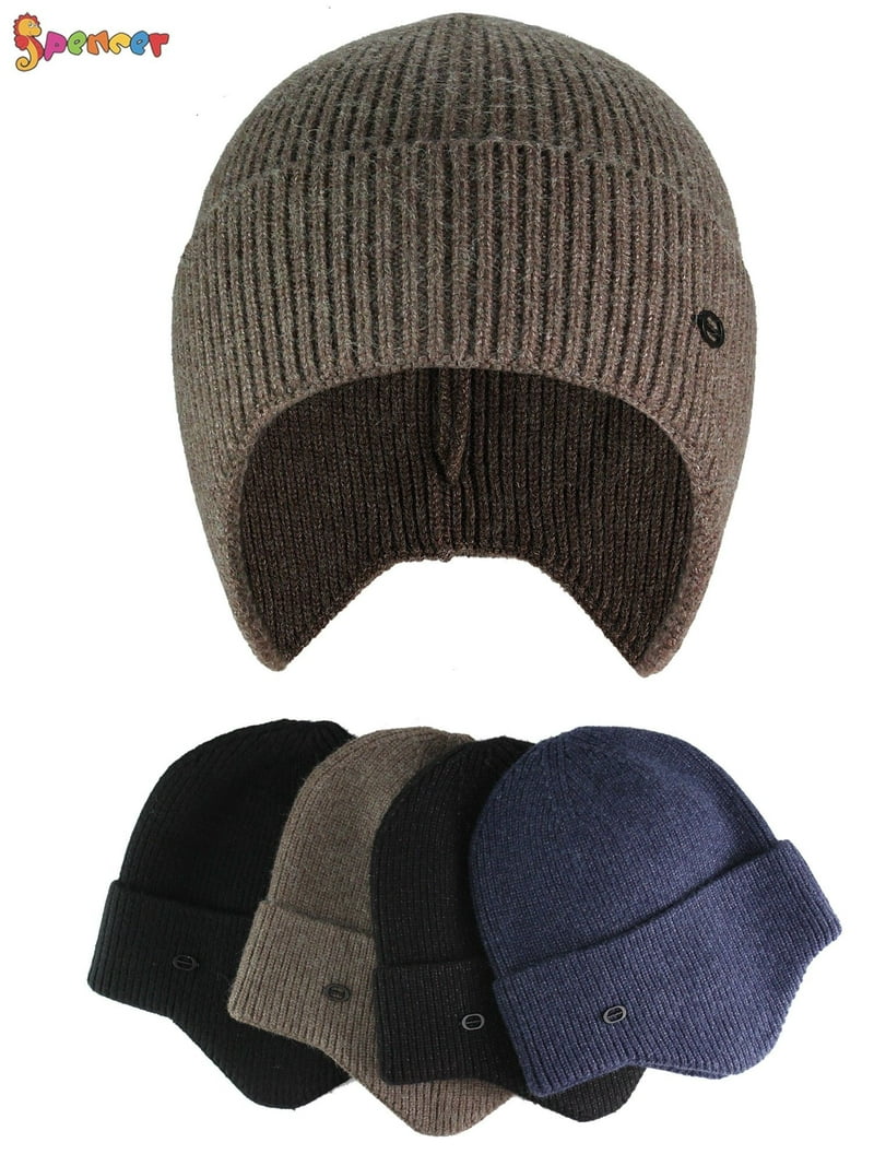 Spencer Men Women Winter Knit Earflap Hat Warm Skull Cap