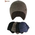 thumbnail image 4 of Spencer Men Women Winter Knit Earflap Hat Warm Skull Cap Cuffed Beanie Hat for Outdoor Ski Hiking "Khaki", 4 of 8