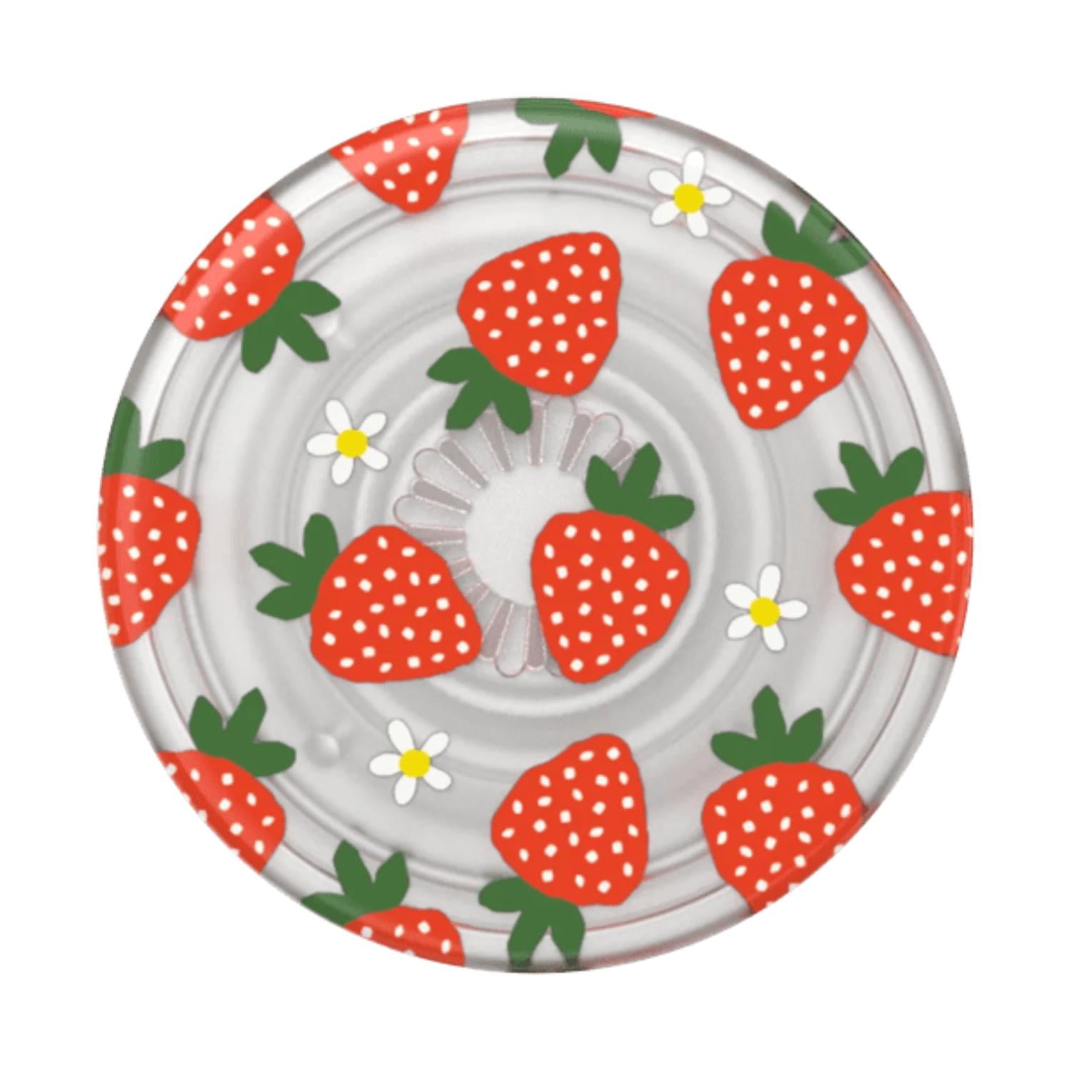 PopSockets Adhesive Plant-Based Phone Grip with Expanding Kickstand, Eco-Friendly and Swappable Top - Strawberry
