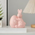 thumbnail image 4 of Ceramic Bunny Statue under $5! Kadlawus Easter Ceramic Bunny Statue, Hugging Eggs Ornament for Home Desktop and Bedroom, Decorative Resin Figurine for Living Room and Office, 4 of 7