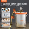 thumbnail image 2 of VEVOR 5 Gallon Vacuum Chamber, Upgraded Tempered Glass Lid Vacuum Degassing Chamber, 304 Stainless Steel Chamber, for Stabilizing Wood, Resin Degassing, Silicone Degassing and Plaster Degassing, 2 of 9