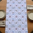 thumbnail image 5 of Table Runners 90 Inches Long Dress Scarves, Spring Floral Farmhouse Coffee/Dining/Kitchen Table Runner for Living Room, Retro Flowers Leaves Botanical Light Blue 13x90 Inch, 5 of 9