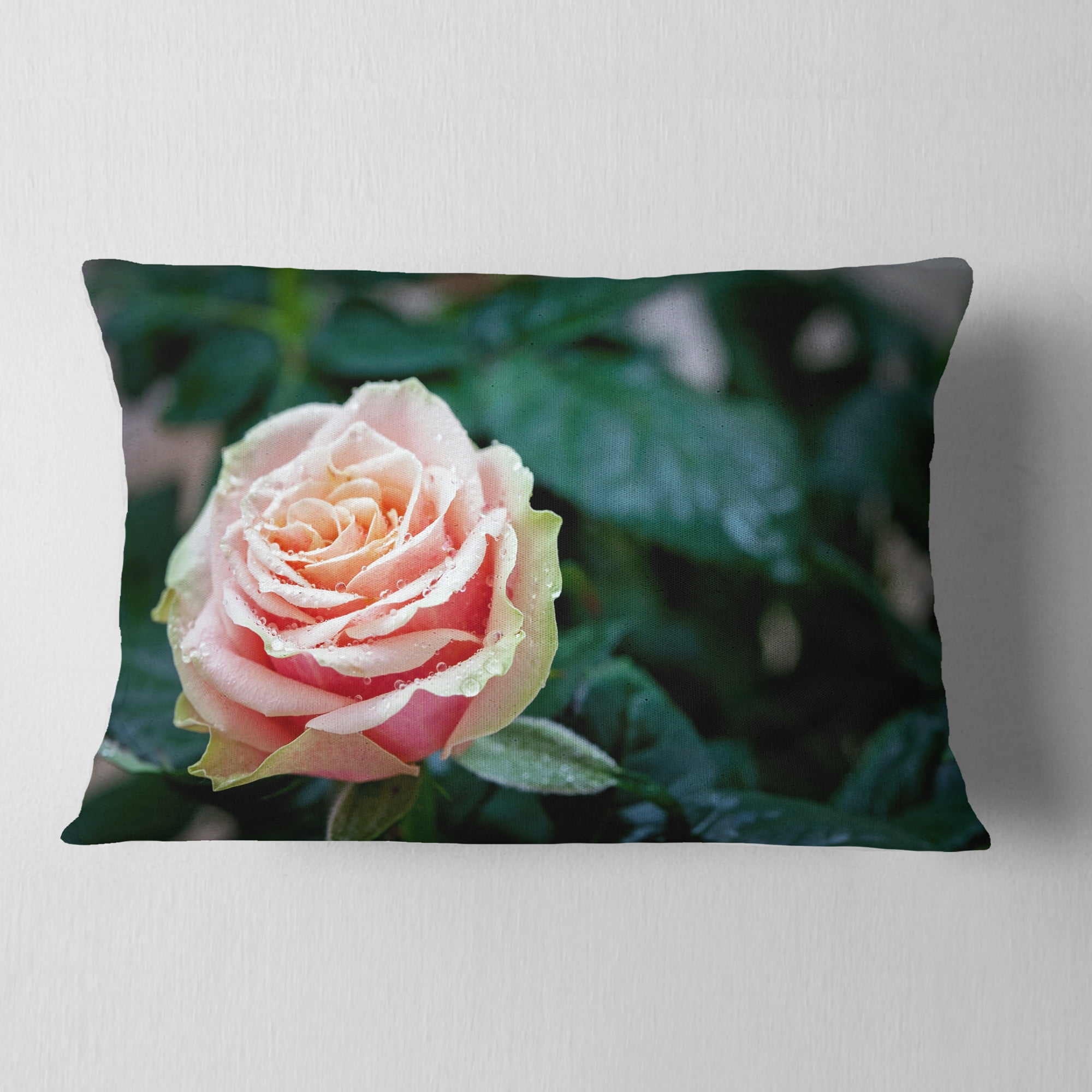 Designart 12" x 20" Red Polyester Throw Pillow
