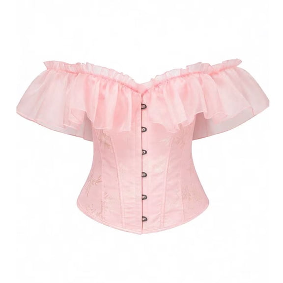 DORKASM Corset Top for Women Renaissance Steampunk Bustier Top Sexy Lace Up Corset Top Festival Halloween Costume Pink S