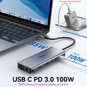 USB C Docking Station Dual Monitor Laptop Docking Station with HDMI,Charging,Ethernet,SD/TF,DP,Audio