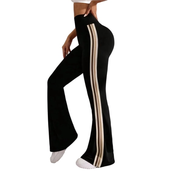 Resivox Women's High Waisted Flared Yoga Pants - Elastic Pilates-Friendly Leggings with Tummy Control & Leg-Lengthening Effect, Quick-Dry Fabric & Chic Solid Color for Workout & Date Nights Black 3XL