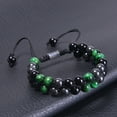 thumbnail image 3 of Hot-Selling Natural Green Tiger Eye Bracelet - Double Layer Black Onyx and Black Magnetite Bracelet for Men and Women - Handmade Jewelry, 3 of 6