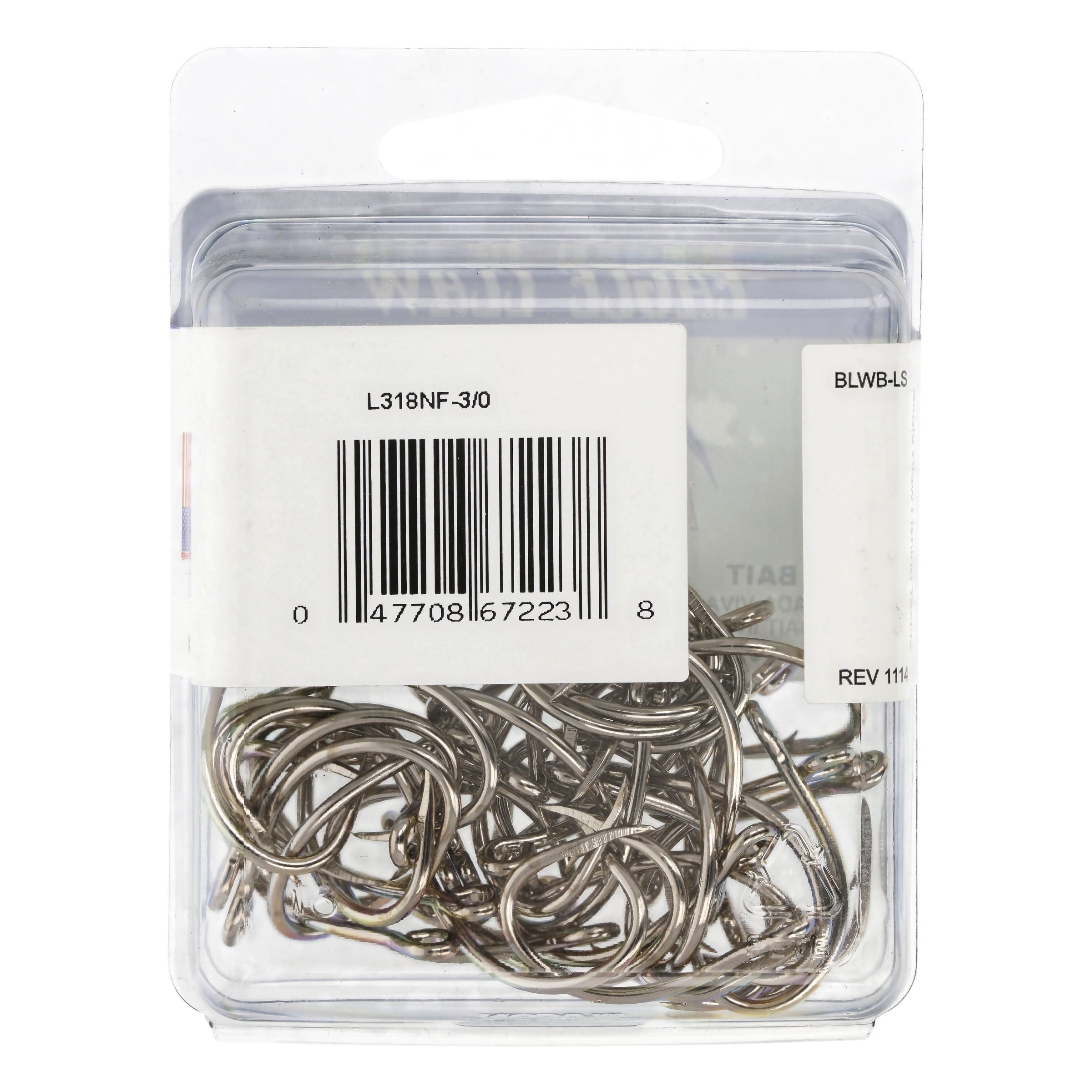 Lazer Sharp L318NFH-3/0 Live Bait Extra Strong Hook, Nickel, Size 3/0