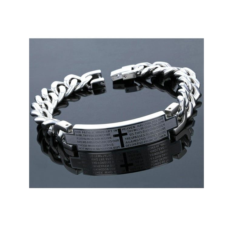 Mens christian shop bracelets stainless steel