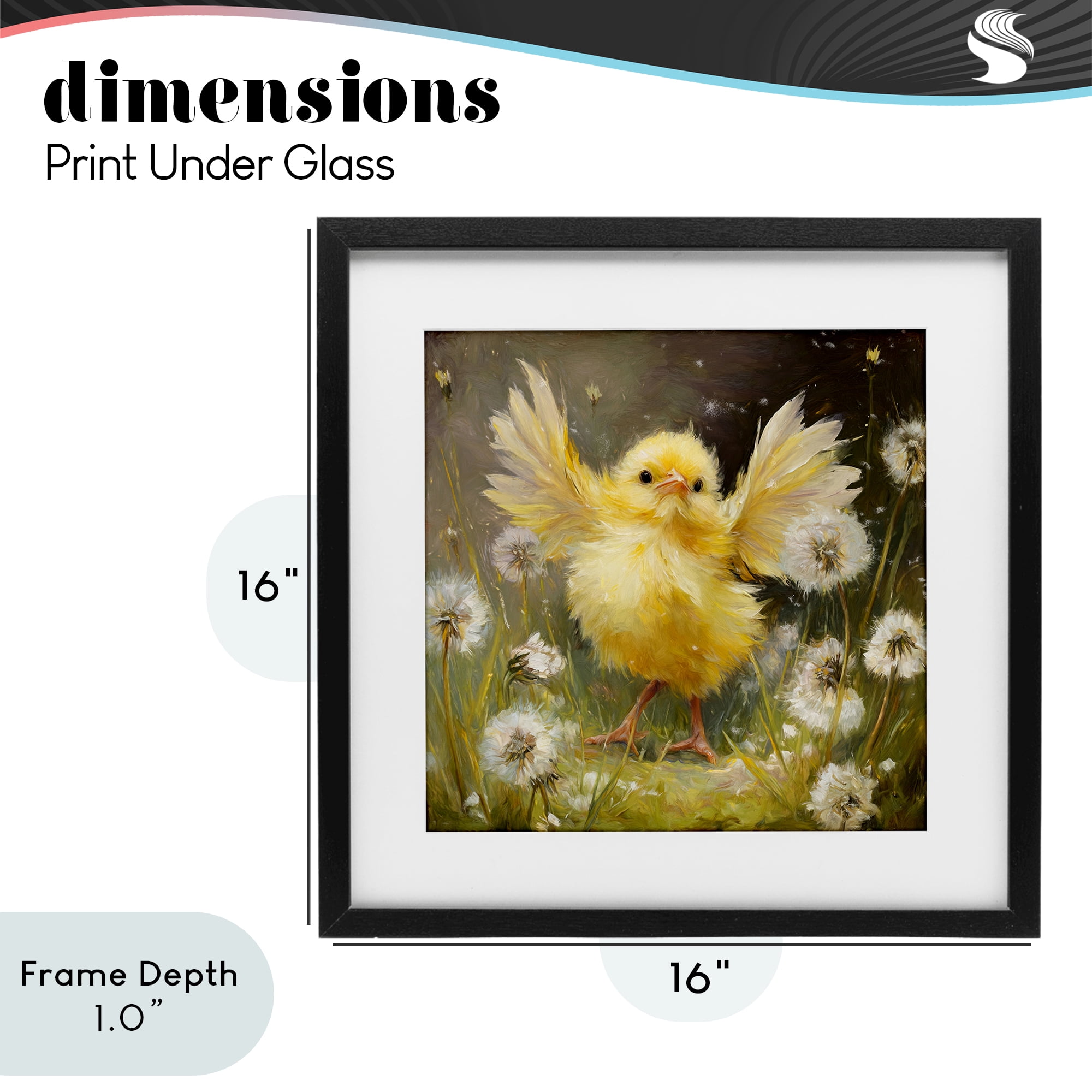 Stupell Industries Free As A Peep Chick Black Framed Print Under Glass, design by Tina LeCour