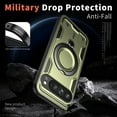 thumbnail image 4 of Rugged Phone Case for Google Pixel 9A with Screen Protection, Military Grade Shockproof Case with Ring Holder, Kickstand, TPU & PC Shell Compatible with MagSafe Google Pixel 9A Cover, Olivegreen, 4 of 5