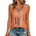 thumbnail image 4 of Iaqnaocc Usa Flag Womens Tank Tops 250 Anniversary Usa Flag Patriotic Loose Fit 4th Of July Shirts Women Summer Sleeveless V Neck Independence Day Festival Tee Tops Saffron L, 4 of 6
