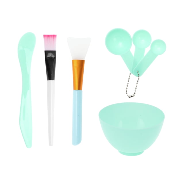 Conjunto de tazón de mezcla para mascarillas faciales ligero de 1 juego de Unique Bargains, longitud de 6.3" color azul lago