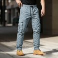thumbnail image 2 of WJOSBXT Work Pants Mens Cuffed Cargo 2026 Water Resistant Ripstop Tapered Carpenter Pants Straight Leg Stretch Solid Outdoor Tactical Pants L, 2 of 9