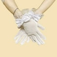 thumbnail image 2 of UJNDER Elegant Women Lace Gloves for Parties and Weddings With Bow Design Short Evening Accessories for Sun White, 2 of 4