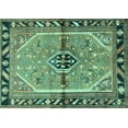 thumbnail image 1 of Ahgly Company Machine Washable Indoor Rectangle Persian Turquoise Blue Traditional Area Rugs, 6' x 9', 1 of 4