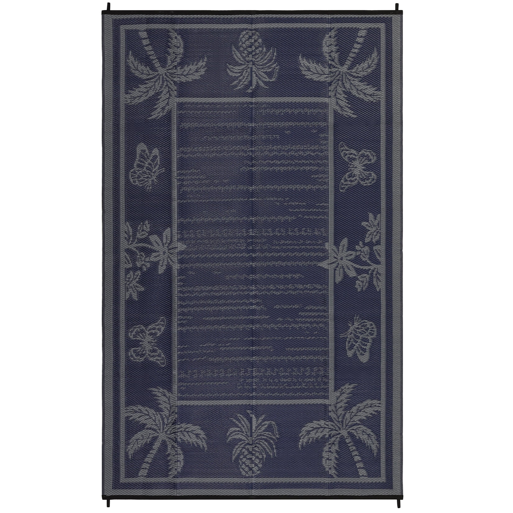 Nanan 8'x10' Outdoor Patio Rug, Waterproof Reversible Camping Rug, Portable Foldable Floor Cover for Picnic, Beach, Deck, Backyard, Dark Blue Grey