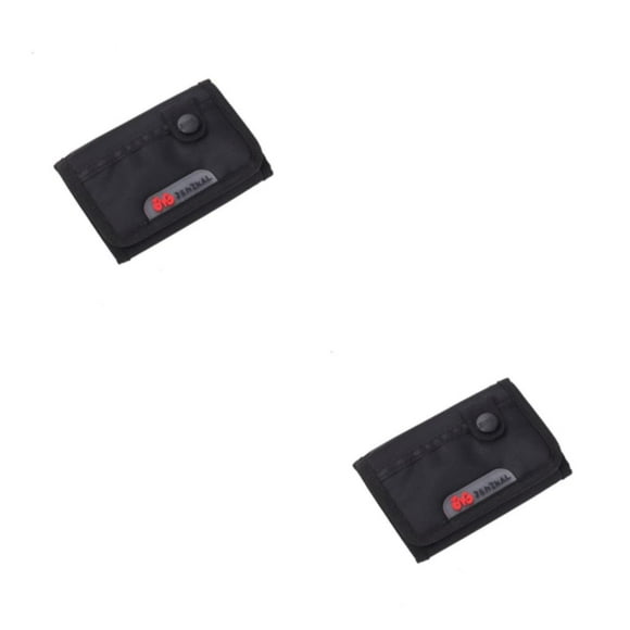 Sonducket Carteras de hombre Monedero con bolsillo para monedas Bifold Short Card Letters Print Hasp Money Bag Monederos para Office Carteras Negro 2piezas