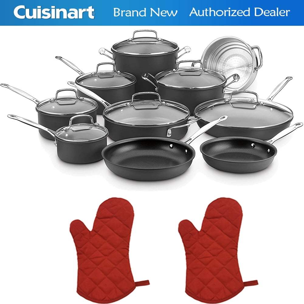 Cookware Set Hard Anodized Nonstick 17 Piece Pots & Pans Lids Scratch Resistant 
