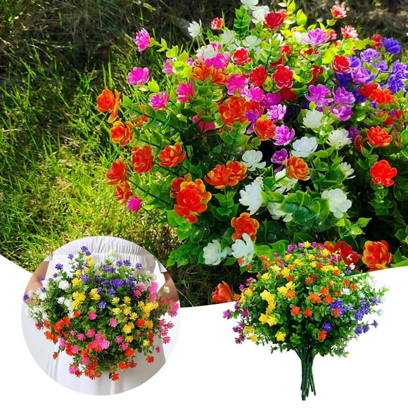 10Pcs 6 Types Flowers Outdoor Shrubs For Wedding Floral Flowers under $14 Wisteria Hanging Flowers with Lights Flower Vase with Flowers Summer Flowers