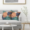 thumbnail image 3 of Coral Teal Navy Blue Pillow Covers 20x20 Inch Set of 2 Dahlia Floral Decor Throw Pillows Summer Modern Geometry Flower Outdoor Decorative Cushion Cases for Sofa Couch Bed Decorations, 3 of 6