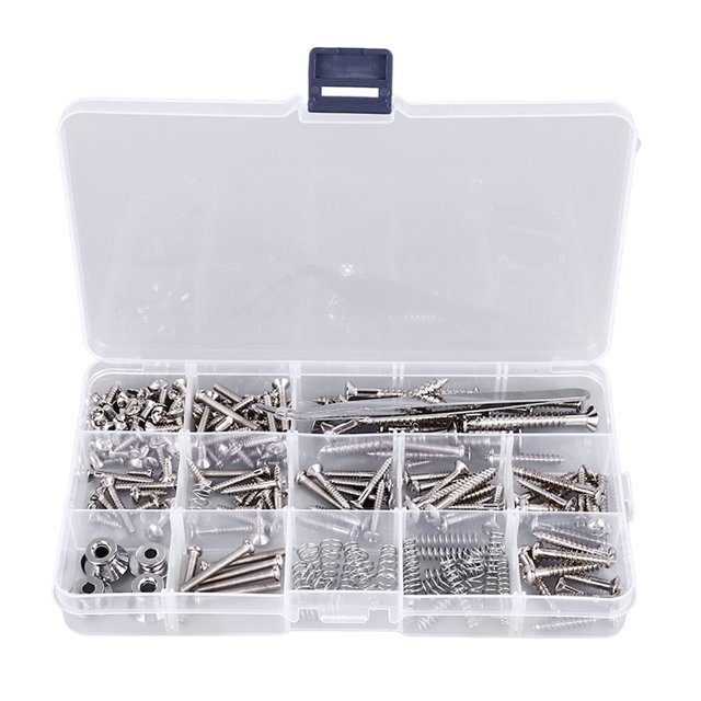 <p>Electric Guitar Repair Screw Kit, Metal And Iron Complete Electric Guitar Screw Kit Portable Durable 9 Types With Plastic Box For Replacement For Luthier</p>