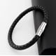 thumbnail image 2 of 5 pulseras de cuero trenzado negro, pulsera de cuero para hombre con cierre magnético de acero inoxidable, piel de vaca auténtica brillante., 2 of 4