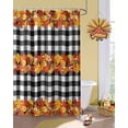 thumbnail image 3 of Fall Shower Curtain Autumn Maple Leaves Bathroom Curtains with Hooks, Waterproof Fabric Autumn Leaf Linen Plaid Thanksgiving Bath Shower Curtains Set for Bathroom Bathtubs Decor 72x84 Inch, 3 of 7