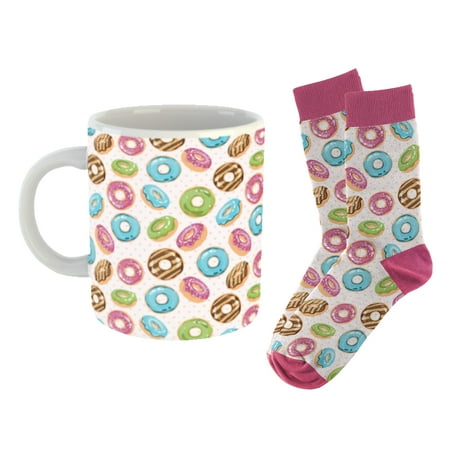 

Sillies Socks Donut Socks In A Mug - Cozy & Fun Matching Socks And Mug Set Gift For Coffee Lover Fun Sock Set