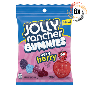 6x Bags Jolly Rancher Gummies Very Berry Assorted Flavor Soft Candy | 5oz |