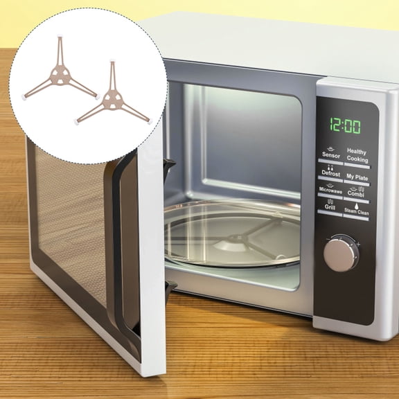 WRISTBIQUE 2Pcs Microwave Turntable Plate Rack Coffee Plastic Ring with Wheels for Home Oven Replacement