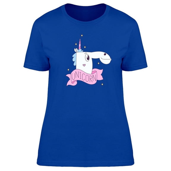 Cute Unicorn Lovely Doodle T-Shirt Women -Image by Shutterstock, Female Large