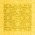 thumbnail image 1 of Ahgly Company Machine Washable Indoor Square Oriental Yellow Traditional Area Rugs, 7' Square, 1 of 4