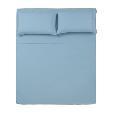 4 PC QUEEN SHEET SET MICROFIBER SOLID LIGHT BLUE -SERIES 1400-