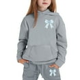thumbnail image 4 of Big Outfits for Girls Sets Hoodie Pants Letter Print Casual Two Piece Comfy Winter Wear Fall Girls Clothing Sets Grey Size 8-9T, 4 of 4