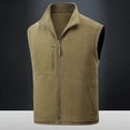 thumbnail image 4 of COSFO Vest for Men Zip Up Solid Fleece Lightweight Jacket Sleeveless Casual Loose Reversible Photographer Mens Outerwear Vests, 4 of 6